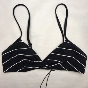 New Solid & Striped Brigitte Top Black White XS